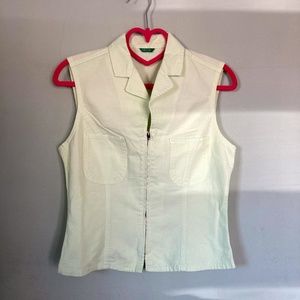 Pastel Italian 90's style vintage zipper vest S